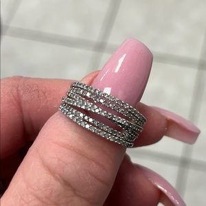 3/4 karat total weight genuine diamond in sterling silver